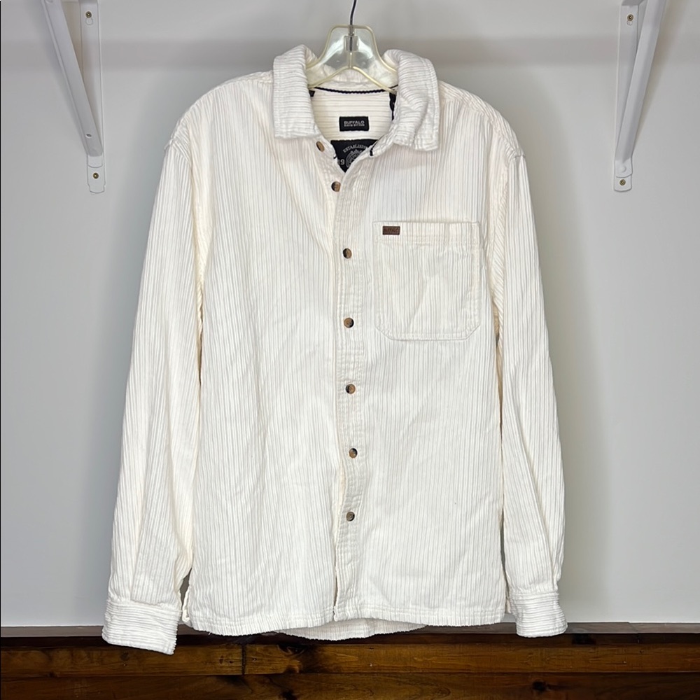 NWT Buffalo David‎ Bitton Cream Corduroy Button-Up Shirt- Small
